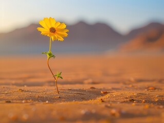 Poster - flower in desert