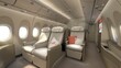 © zipop - Luxurious airplane cabin interior with comfortable seats and pillows