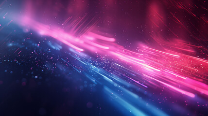 Canvas Print - Abstract moving arrow light effect with blue and pink light on dark background