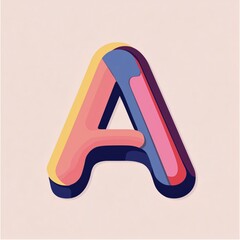 Wall Mural - Colorful 3D Letter A with Modern Typography Design