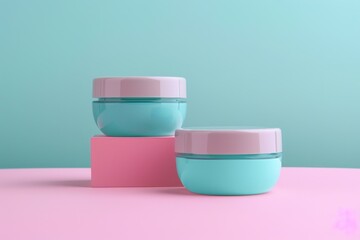 Poster - A pair of containers placed on a table surface