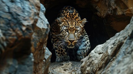 Wall Mural - leopard in zoo