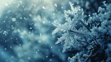 Poster - Winter frost patterns on glass. Ice crystals or cold winter background.