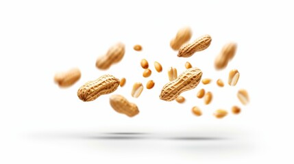 Wall Mural - A bunch of peanuts are flying through the air