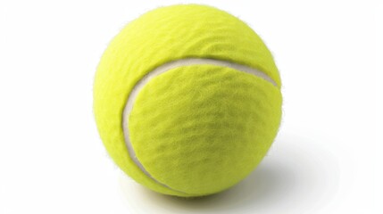 Wall Mural - A tennis ball is sitting on a white background