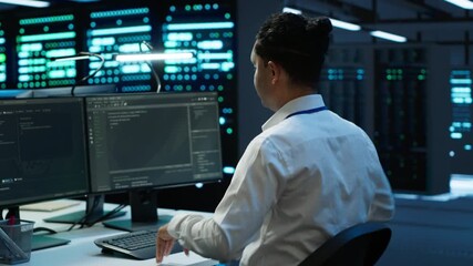 Poster - engineer overseeing data center, making improvements and updates to ensure system can handle network
