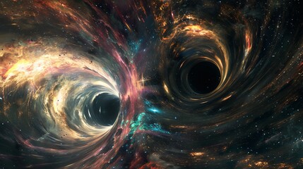 Wall Mural - surreal infinity time spiral in space, antique old clock abstract fractal spiral 3d illustration. ti