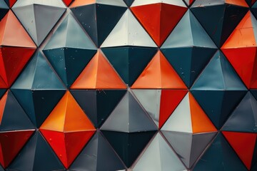 Poster - A collection of vibrant umbrellas stacked on a wall, great for use in design and photography projects