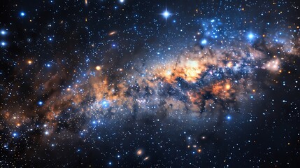 Wall Mural - deep space shining stars in night sky, constellation star field, galaxy