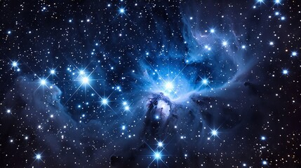 Wall Mural - deep space shining stars in night sky, constellation star field, galaxy