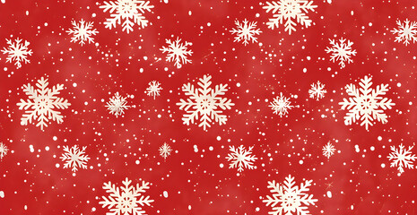 Wall Mural - A red background with snowflakes on it