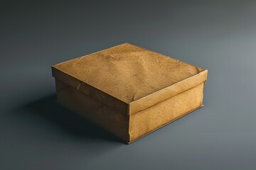 Poster - A simple brown box sits on a table with a plain background