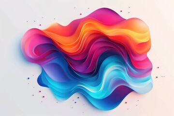Poster - A vibrant abstract design featuring wavy patterns and twinkling stars on a bright blue background