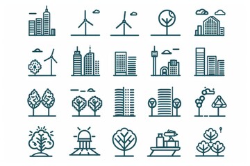 Poster - A collection of diverse buildings and trees