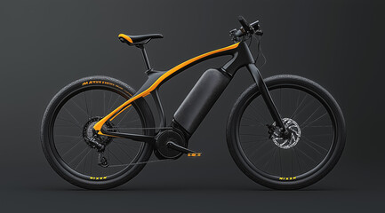 Modern electric bike with striking yellow accents and minimalist design against grey background
