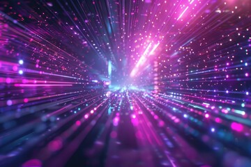 Aufkleber - A purple and blue light illuminates the dark center of a tunnel
