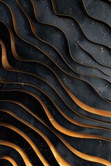 Aufkleber - A close-up shot of a black surface featuring gold lines