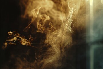 Poster - A close-up shot of smoke filling a dark room