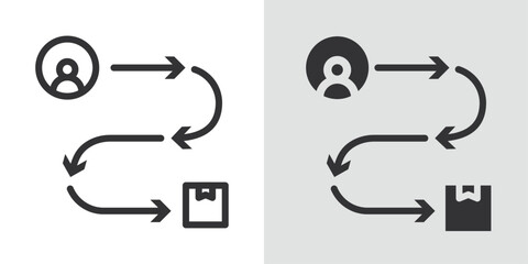 Wall Mural - Customer journey icon Black line art vector logo set