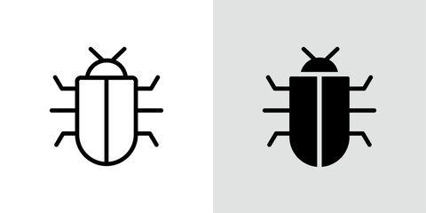 Debug icon Black line art vector logo set