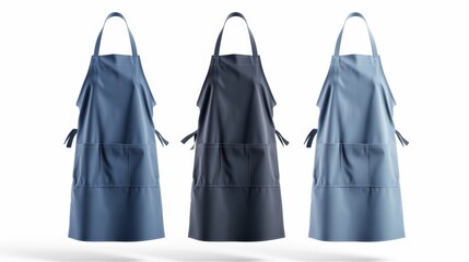 Wall Mural - Three aprons of different colors are shown in a white background