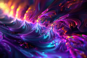 Poster - Computer-generated abstract design featuring swirling patterns of purple and blue colors