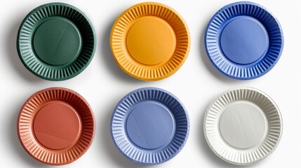 Wall Mural - A set of paper plates in various colors