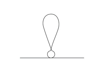 Poster - continuous one line drawing of exclamation mark vector illustration