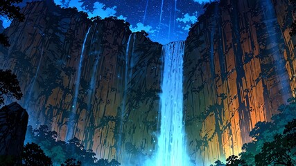 angel falls venezuela natural wonders around the world night view anime theme