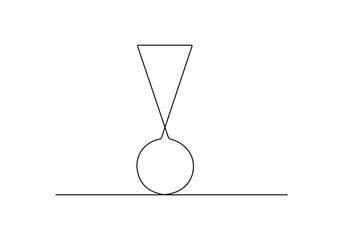 Poster - continuous one line drawing of exclamation mark vector illustration