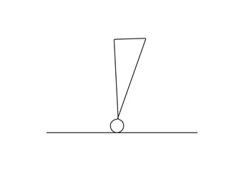 Poster - continuous one line drawing of exclamation mark vector illustration