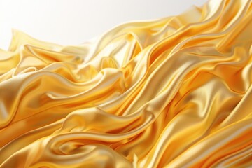 Poster - A close-up shot of textured gold fabric on a plain white background