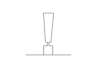 Poster - continuous one line drawing of exclamation mark vector illustration