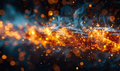 Wall Mural - close-up of electrical wires sparking with intense light and smoke, illustrating a serious electrica