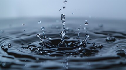Poster - A small water droplet magnified to reveal its intricate details
