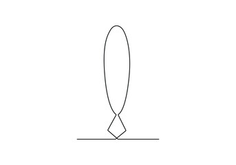 Poster - continuous one line drawing of exclamation mark vector illustration