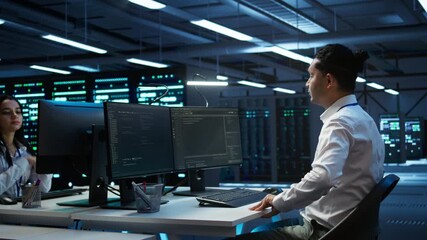Poster - engineer overseeing data center, making improvements and updates to ensure system can handle network
