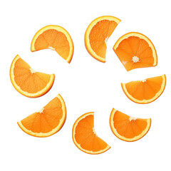 Wall Mural - Slices Of Fresh Orange Isolated On Transparent Background