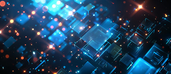 Blue neon frang business background