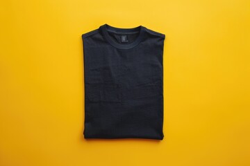 Poster - A simple and bold design featuring a black T-shirt on a bright yellow background