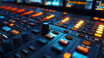 Poster - A detailed view of a control panel with various buttons and controls