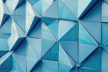 Poster - Close-up view of a building's exterior featuring blue tiles