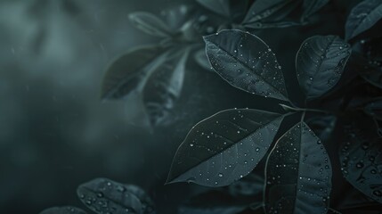 Poster - Close-up of a plant with water droplets, perfect for nature or science illustrations