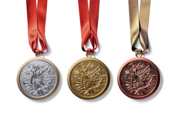 Poster - Medals on a white background, perfect for awards or recognition
