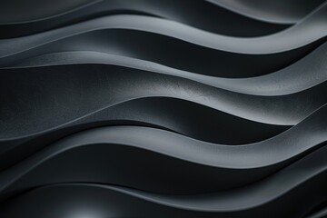 Poster - Close-up view of a unique black wave pattern texture