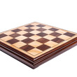 © Minimal Blue - Wooden Chess Board With Inlaid Squares And Dark Border
