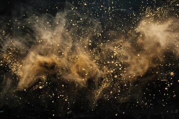 Wall Mural - A close-up view of a dust cloud on a black background, ideal for use in technology or science-related contexts