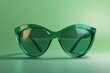 © Ева Поликарпова - A pair of green sunglasses sitting on a table