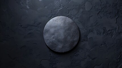 Wall Mural - a round mirror on a dark blue background.