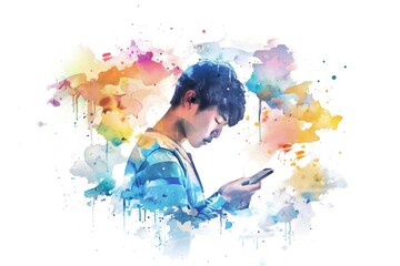 Poster - A person examining their smartphone